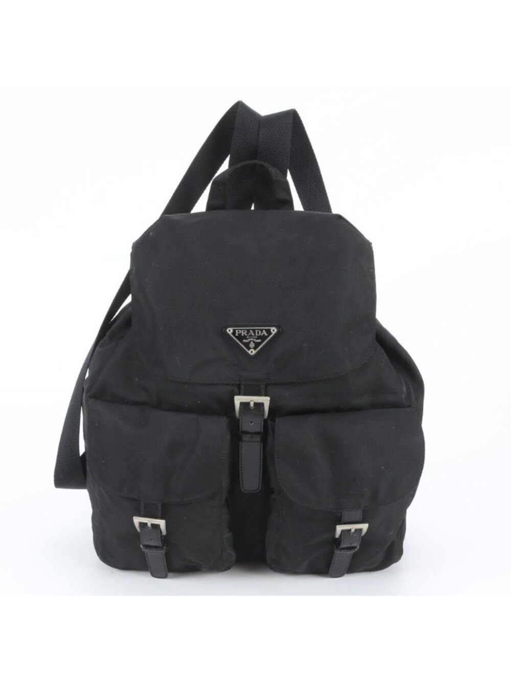 Prada Tessuto Nylon Triangle Logo White Tag Backpack